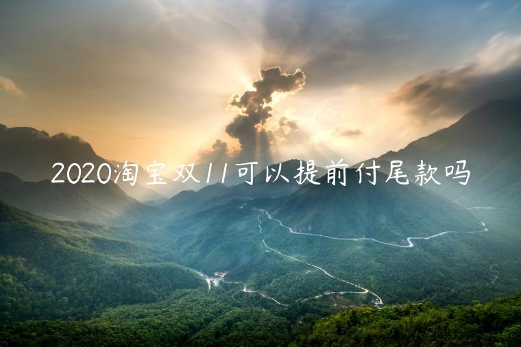 2020淘寶雙11可以提前付尾款嗎